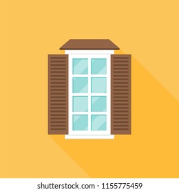 window on wall illustration, flat design
