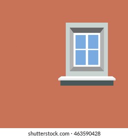 window on the wall in pastel color