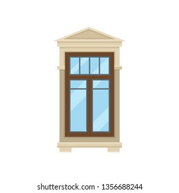 Window on white background. Vector flat illustration.