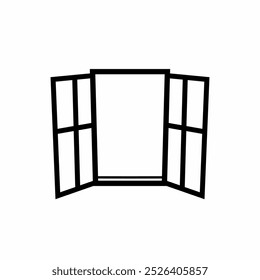 janela sobre ilustração de vetor branco 