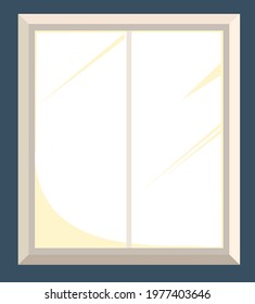 The window is ordinary. With fragments of the wall. The view from the room . Cartoon flat style. Vector.	
