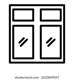Window Outline bold Vector Icon which can be easily modified or Edited 