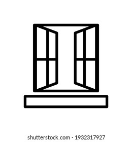 Window Outline Icons. Vector Illustration. Editable Stroke. Isolated Icon Suitable For Web, Infographics, Interface And Apps.