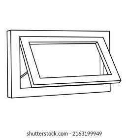 window outline vector illustration,isolated on white background,top view
