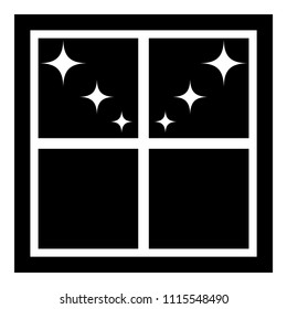 Window overlooking the night stars icon black color