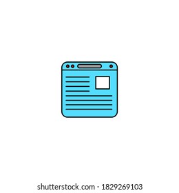 Window page icon. logistic and delivery icon. filled color icon. simple, flat, outline.