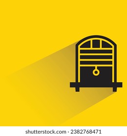 window pane with shadow on yellow background