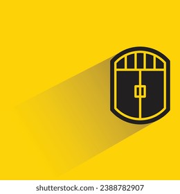 window pane with shadow on yellow background