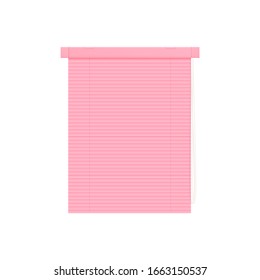 Window pink plastic blinds or jalousie closed, 3d realistic vector illustration mockup isolated on white background. Home decor design template or layout.