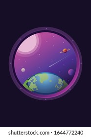 window plane space imagination - vector file