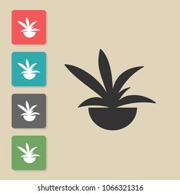 Window plants in pots - icon. Symbol for web, infographics, print design and mobile UX/UI kit. Vector illustration, EPS10.