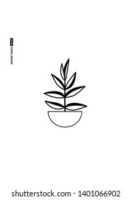 Window plants in pots - icon. Symbol for web, infographics, print design and mobile UX/UI kit. Vector illustration, EPS10.