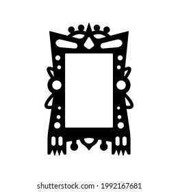 Window platband icon. Window frame. Black silhouette. Front view. Vector simple flat graphic illustration. The isolated object on a white background. Isolate.