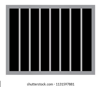 Window In Prison With Bars Vector Eps 10
