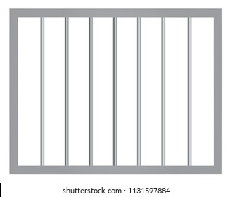 Window In Prison With Bars Vector Eps 10
