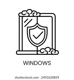 Window protection line vector icon with editable stroke.