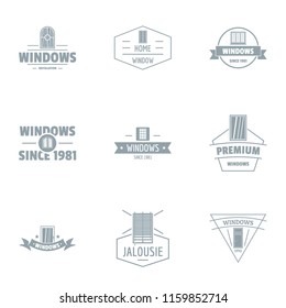 Window protection logo set. Simple set of 9 window protection vector logo for web isolated on white background