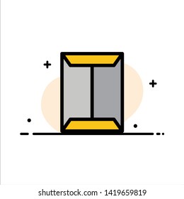 Window, Rack, Open, Closet, Box  Business Flat Line Filled Icon Vector Banner Template