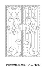 Window railing vector image black paint  on the white background