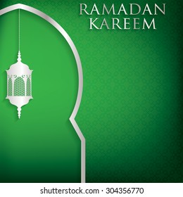 Window "Ramadan Kareem" (Generous Ramadan) card in vector format.