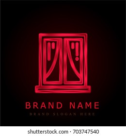 Window red chromium metallic logo