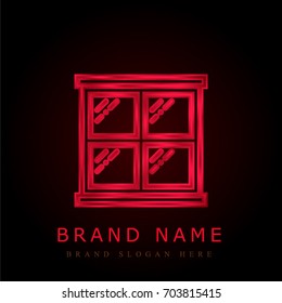 Window red chromium metallic logo