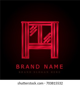 Window red chromium metallic logo