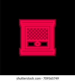 Window red glowing neon ui ux icon. Glowing sign logo vector