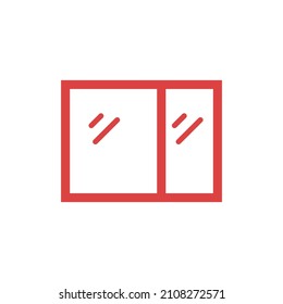 Window red vector icon on white background