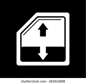 Window regulator button icon on a black background. Vector art.