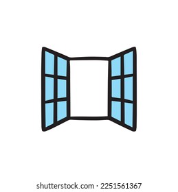 vector de icono relacionado con la ventana aislado en el fondo
