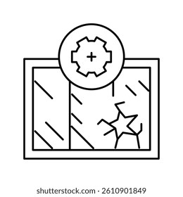 window repair line icon vector. window repair sign. isolated contour symbol black illustration