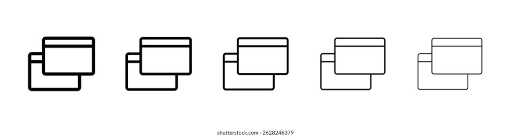 Window Restore icon in black. Vector illustration for graphic design