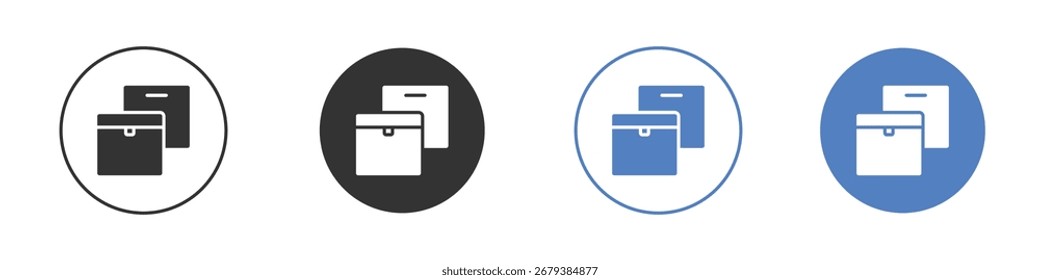 Coleção de ícones de Restauração da Janela para aplicativo em cores preto e azul