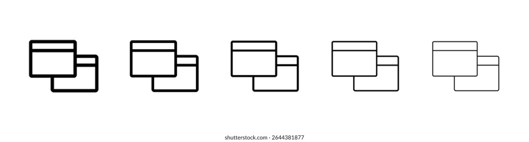 Window Restore icon graphic set. trendy stroke line style