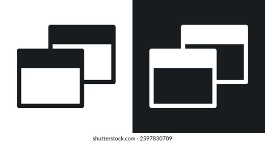 Window Restore icon symbol collection on white background.