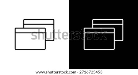 Window Restore icons black and white vector, line icon set.