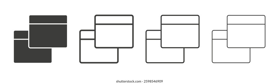 Window Restore line icon vector illustration set.