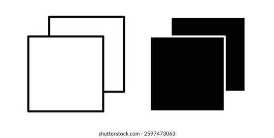 Window Restore vector icon set black filled and outlined style.