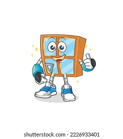 die Roboterfigur des Fensters. Cartoon-Maskottvektor