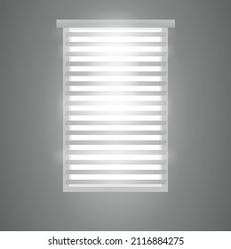 la ventana de la habitación está cerrada con persianas y luz