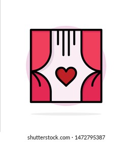 Window, Room, Curtains, Love, Romance Abstract Circle Background Flat color Icon