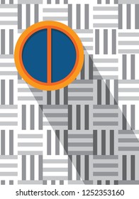 The window round vector illustration architecture