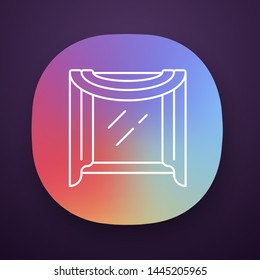 Window scarf app icon. Window top coverings. Living room, bedroom, kitchen drapery design. House furnishing. UI/UX user interface. Web or mobile application. Vector isolated illustration