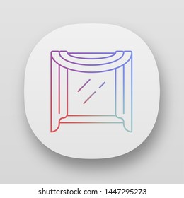 Window scarf app icon. Window top coverings. Room drapery design. Home interior decoration. House furnishing. UI/UX user interface. Web or mobile applications. Vector isolated illustrations