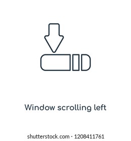 Window scrolling left concept line icon. Linear Window scrolling left concept outline symbol design. This simple element illustration can be used for web and mobile UI/UX.