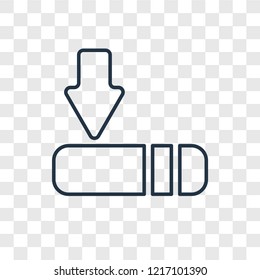 Window scrolling left concept vector linear icon isolated on transparent background, Window scrolling left concept transparency concept in outline style