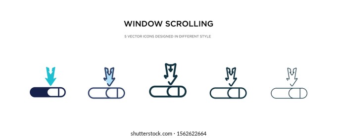 window scrolling medium icon in different style vector illustration. two colored and black window scrolling medium vector icons designed in filled, outline, line and stroke style can be used for