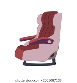 window seat airplane cartoon. middle recline, cushion tray, armrest headrest window seat airplane sign. isolated symbol vector illustration