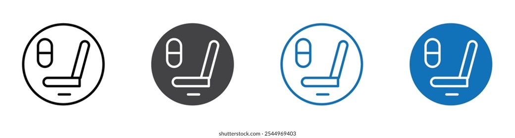 Window seat icon Logo sign in thin line outline